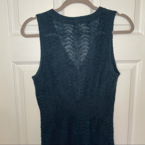 Noa Noa Wool Mohair along Teal Sleeveless Sweater Vest Small - Picture 7 of 8